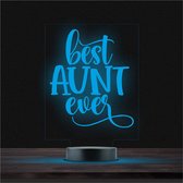 Led Lamp Met Gravering - RGB 7 Kleuren - Best Aunt Ever