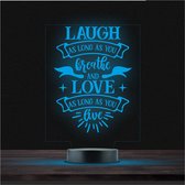 Led Lamp Met Gravering - RGB 7 Kleuren - Laugh Love