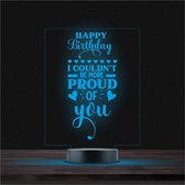 Led Lamp Met Gravering - RGB 7 Kleuren - Happy Birthday
