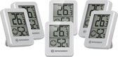 Bresser Thermo- En Hygrometer - Set van 6 - Wit - Temperatuur en luchtvochtigheid