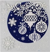 Peha Raamstickers Kerstballen 31 X 31 Cm Foam Donkerblauw/wit