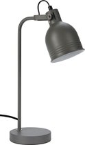 Tafellamp/bureaulampje grijs metaal 38 x 11 cm - Woonkamer/kantoor lampjes