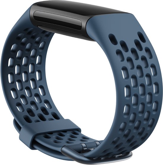 Fitbit Charge 5 - Siliconen sportbandje - Large - Blauw | bol.com