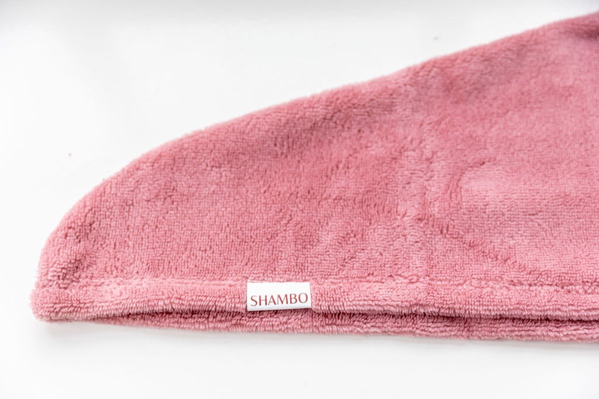 Haarhanddoek bamboe Roze | Happy Hair Towel pink | Shambo | CG Methode | Curly Girl | Valentijn