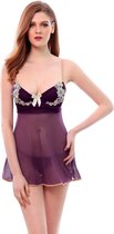 Erotische Nachtjurkje Classic Babydoll Purple - Mooi design - Hoogwaardige kwaliteit - Sexy jurkje - Lingerie erotisch jurk - Lingerie body sexy - Uitdagend voor mannen en vrouwen