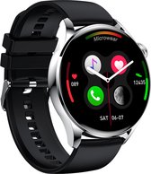 Belesy® WEAR 3 - Smartwatch Heren – Smartwatch Dames - Horloge – Stappenteller – Calorieën - Hartslag – Sporten - Splitscreen - Kleurenscherm - Full Touch - Bluetooth Bellen – Zilv