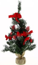 60 cm tafelboom met kerstknoop - rood - Plastic - Rood - Rouge - SILUMEN