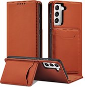 Samsung Galaxy S21 Ultra PU Leren Bookcase | Lederen Wallet Case | Telefoonhoesje | Pasjeshouder | Bruin