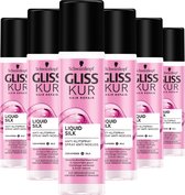 Gliss Kur Liquid Silk Gloss Anti-Klit Spray 6x 200 ml - Voordeelverpakking