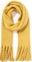 Warme Sjaal met Franjes - 170x30 cm - Geel