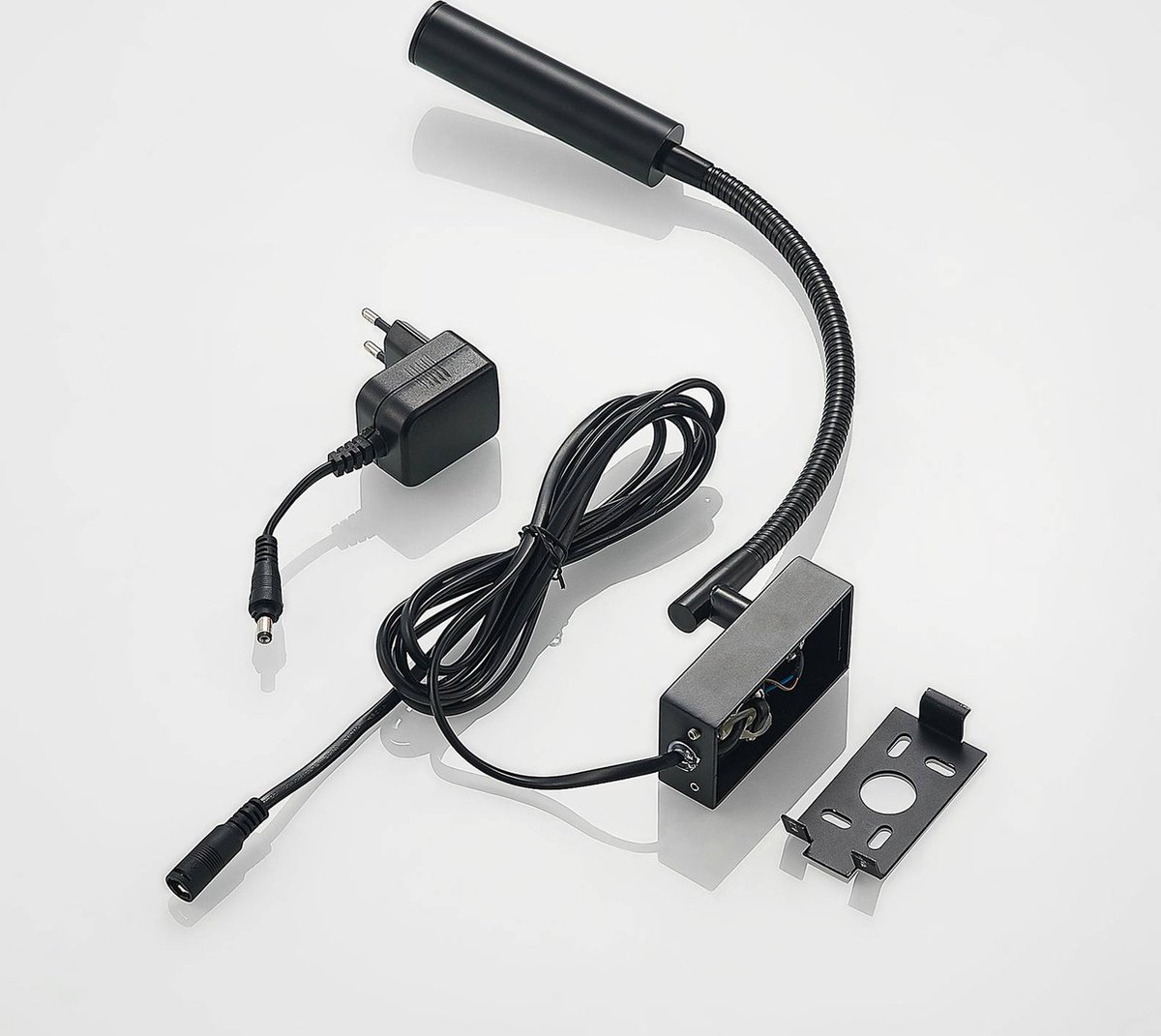 Lucande - LED wandlamp - 1licht - ijzer - H: 43.5 cm - mat zwart - Inclusief lichtbron