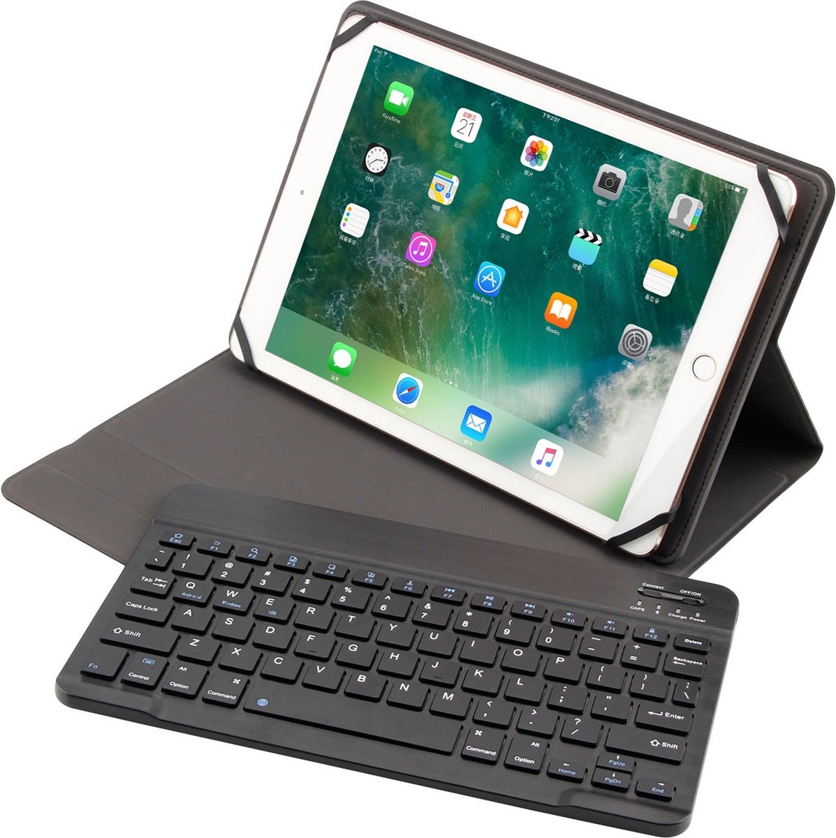 ingenieur plek bedriegen Universele Tablet Toetsenbord Hoes - Keyboard Case - 9 tot 10.5 inch - PU  Leer -... | bol