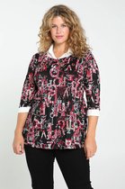 Paprika Dames Tuniek in warm, bedrukt plissétricot - T-shirt - Maat 44