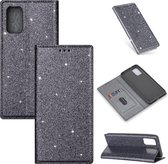 iPhone 13 Pro Glitter Book Case Hoesje - TPU - Magnetische Sluiting - Pasjeshouder - Apple iPhone 13 Pro - Grijs