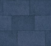 AS Creation Titanium 3 - Tegelpatroon behang - Metallic glans - donkerblauw - 1005 x 53 cm