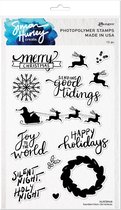 Simon Hurley create. Clear stamp - Handgeschreven kerst - 13 stuks