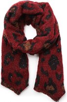 Warme Sjaal met Panterprint - 180x65 cm - Rood