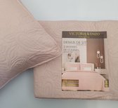 Victoria & Enzo - luxe deken bedsprei - licht rose - incl. 2x kussenslopen - 220x240cm
