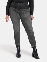 SAMOON Dames Betty Jeans met used look Grey Denim-52