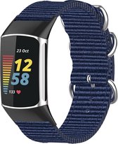 Luxe Nylon Armband Bandje Geschikt Voor Fitbit Charge 5 Activity Tracker Smartwatch Horloge Bandje - Sportband Armband Polsband Strap - Horloge Band - Sport Watchband - Vervang Horlogeband - 