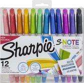 Sharpie - S-Note Markeerstiften met chisel tip - 12 stuks