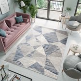 Tapiso Astane Vloerkleed Grijs BlauwSlaapkamer Woonkamer Tapijt Maat - 300x400
