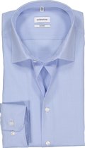 Seidensticker shaped fit overhemd - lichtblauw met wit geruit - Strijkvrij - Boordmaat: 46