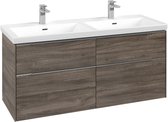 Villeroy & Boch Subway 3.0 Wastafelonderkast 4 uittrekladen, 1272 x 576 x 462 mm, geschikt voor dubbele wastafel, Stone Oak