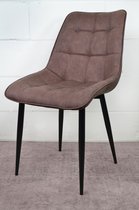 Amber stoel donkerbruin lederlook, bruin lederlook, donkerbruin leerlook