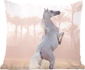 Sierkussen - Paard Zand Palmboom - Bruin - 50 Cm X 50 Cm