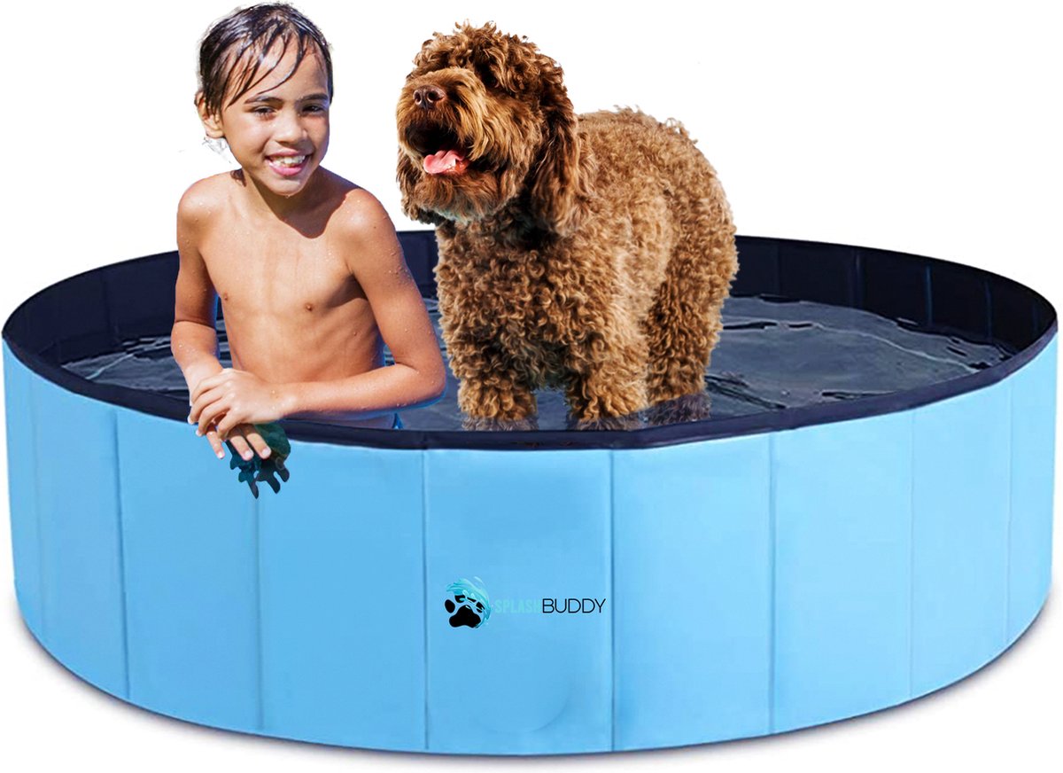 Splashbuddy Hondenzwembad 120 x 30 cm - Blauw - Duurzaam - Hondenbad - Honden speelgoed - Splashbuddy