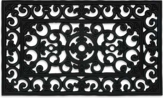 deurmat rubber - 45 x 75 cm - balkon - antislip - weervast - ornamenten - binnen en buiten
