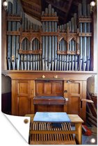 Posters de jardin extérieur Orgue en bois - 60x90 cm - Toile jardin - Affiche extérieur