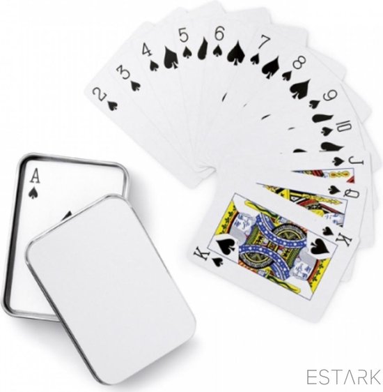 Luxe Speelkaarten in Metal BOX - Plastic Coating - Poker Kaarten - kaartspel - Spelkaarten - Spel Kaart - 56 Kaarten - Gezelschapsspel - Spelen - Playing Cards - In Blik