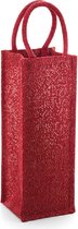 EIZOOK 10 pièces Jute Vin- Sac Bouteilles Rouge avec fil d'or - laminé - anses renforcées - bouteilles jusqu'à 1,5 litre