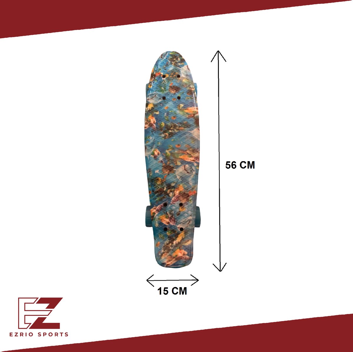 Penny Board voor Meisjes en Jongens – Skateboard – Pennyboard – Oceaan – Zee – 22 inch – Blauw — afbeelding 4