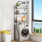 Yourganized Wasmachine rek - Wasmachine kast - Opbergrek voor boven wasmachine - 187x67x43 cm - Zwart