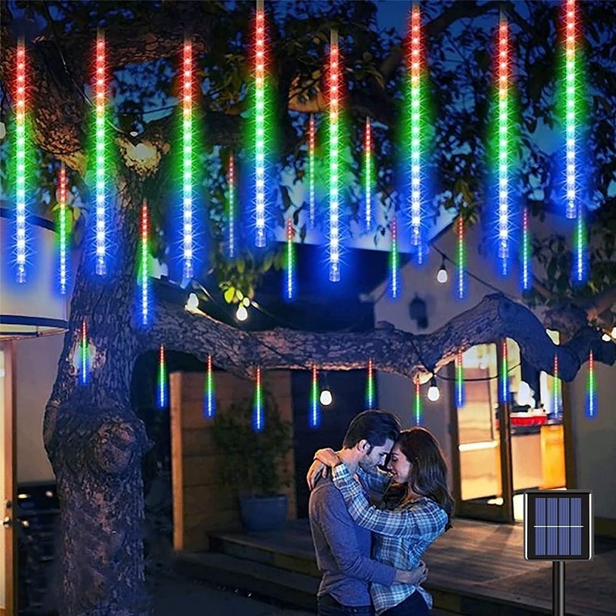 Meteorenregen Kerstlicht Vallende Regendruppels Kerstverlichting