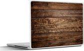 Laptop sticker - 12.3 inch - Planken van donker hout met een bijzondere structuur - 30x22cm - Laptopstickers - Laptop skin - Cover