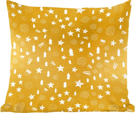 Sierkussens - Kussentjes Woonkamer - 40x40 cm - Kerst - Goud - Patronen - Kerstversiering - Kerstdecoratie voor binnen - Woonkamer