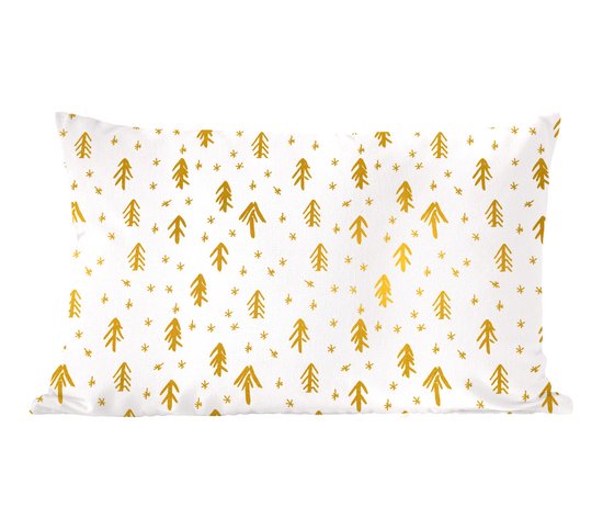Sierkussens - Kussentjes Woonkamer - 60x40 cm - Kerstmis - Dennentak - Goud - Patronen - Kerstversiering - Kerstdecoratie voor binnen - Woonkamer