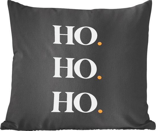 Sierkussens - Kussentjes Woonkamer - 60x60 cm - Ho ho ho - Kerstmis - Kerstman - Quotes - Spreuken - Kerstversiering - Kerstdecoratie voor binnen - Woonkamer