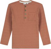 Prénatal baby shirt - babykleding voor jongens - maat 68 - roodbruin