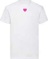 T-shirt Heart Pink Velvet - White (S)