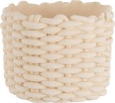 J-Line Bloempot Koord Immitatie Cement Beige Medium Set van 2 stuks