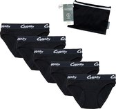 Cheeky Wipes Menstruatie ondergoed - Feeling Cheeky + Wetbag - Set van 5 - Hipster - Maat 42 - Zwart