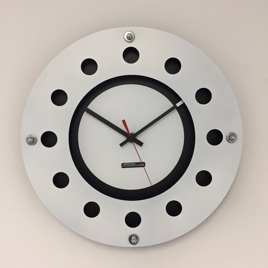 Horloge murale fleurs en métal or blanc ø 40 cm