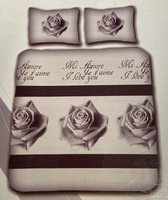 Nightlife - Rose amore grey - dekbedovertrek 240x200cm