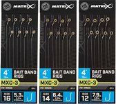 Matrix Onderlijn MXC-3 Bait Band Rigs 4” (10cm) Eyed - Barbless - Maat : Haak 16
