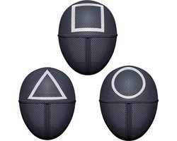 AM halloween masker - verkleedmasker - bekend van squid game- bundel met 3 maskers- vierkant, cirkel en driehoek
